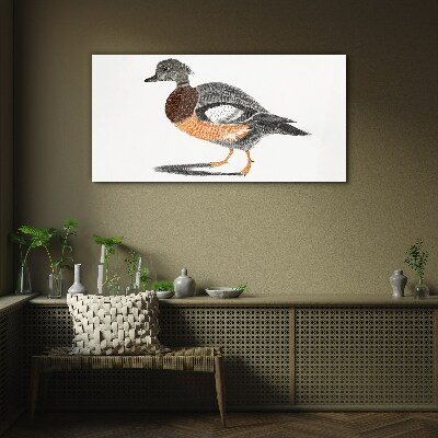 Duck in graphic style Glass Print