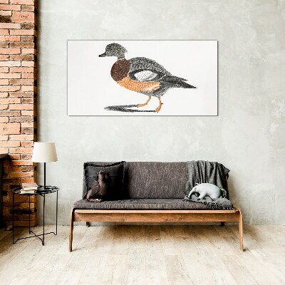Duck in graphic style Glass Print