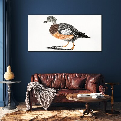 Duck in graphic style Glass Print