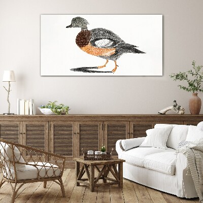 Duck in graphic style Glass Print