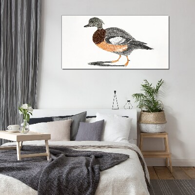 Duck in graphic style Glass Print