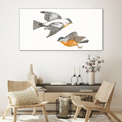 Birds in flight Glass Print