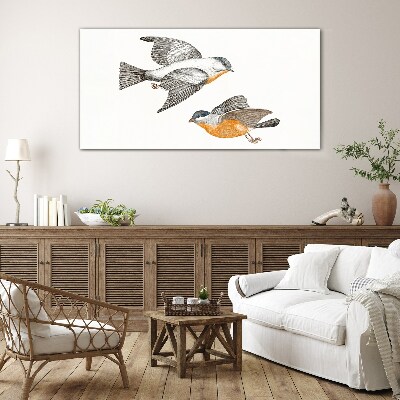 Birds in flight Glass Print