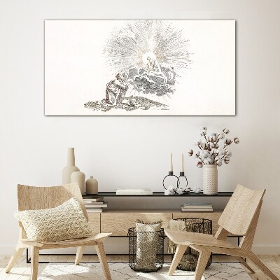 Prayer in the Face of Divinity Glass Print