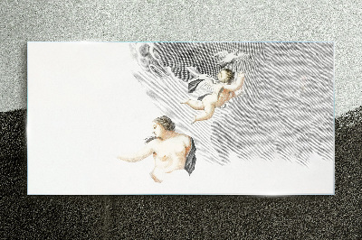 Angels in the clouds Glass Print