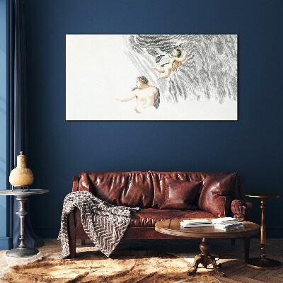 Angels in the clouds Glass Print