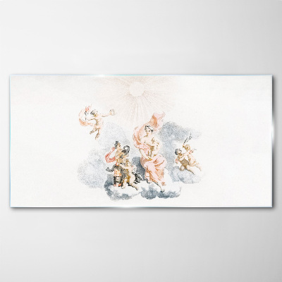 Angels in the clouds Glass Print
