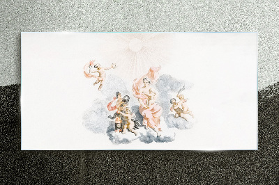 Angels in the clouds Glass Print