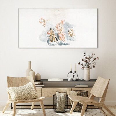 Angels in the clouds Glass Print
