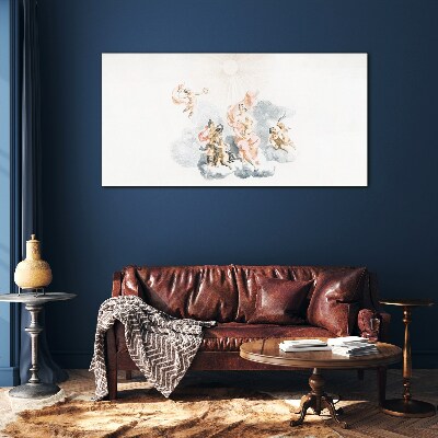 Angels in the clouds Glass Print