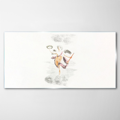 Angel with a wreath Glass Print