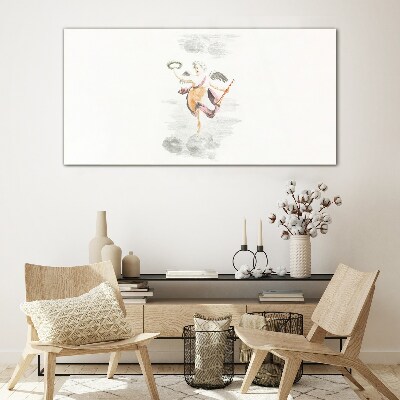 Angel with a wreath Glass Print
