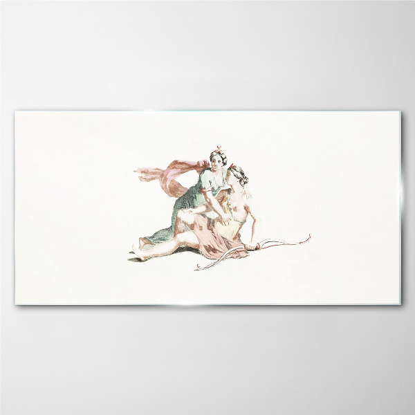 Mythological scene with female figures Glass Print