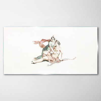 Mythological scene with female figures Glass Print