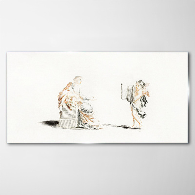 Dialogue between wise men Glass Print