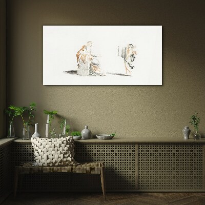 Dialogue between wise men Glass Print