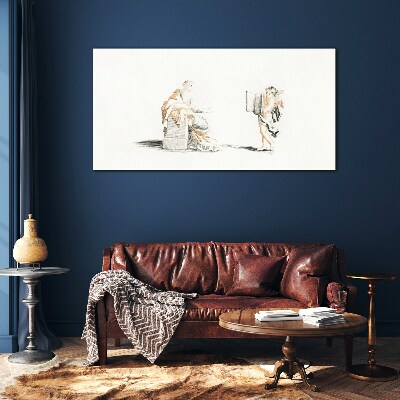 Dialogue between wise men Glass Print