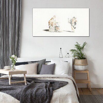 Dialogue between wise men Glass Print