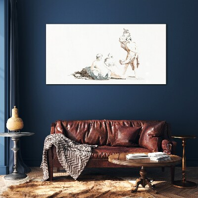 A scene from artistic life Glass Print