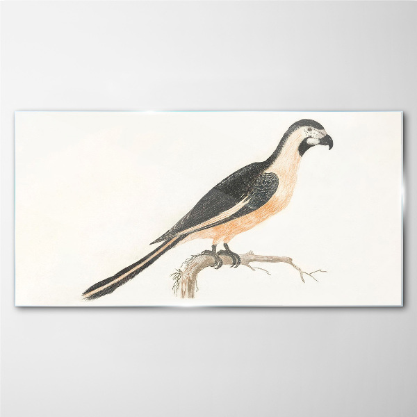 Bird on a branch Glass Print
