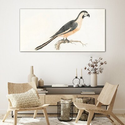 Bird on a branch Glass Print