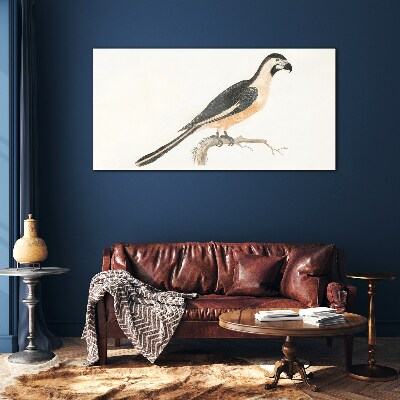 Bird on a branch Glass Print