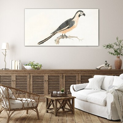 Bird on a branch Glass Print