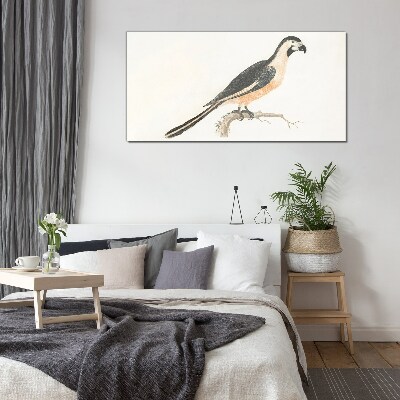Bird on a branch Glass Print