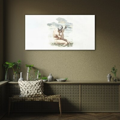Reflection on nature Glass Print