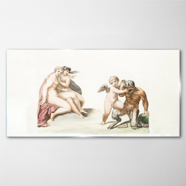 A mythological meeting in the glow of love Glass Print