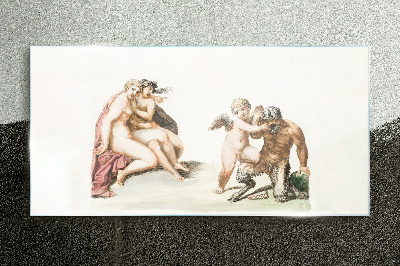 A mythological meeting in the glow of love Glass Print