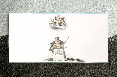 Mythological inspirations in pastel tones Glass Print