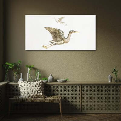 Drawing animals birds Glass Print