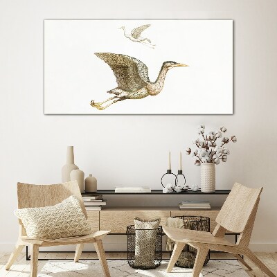 Drawing animals birds Glass Print