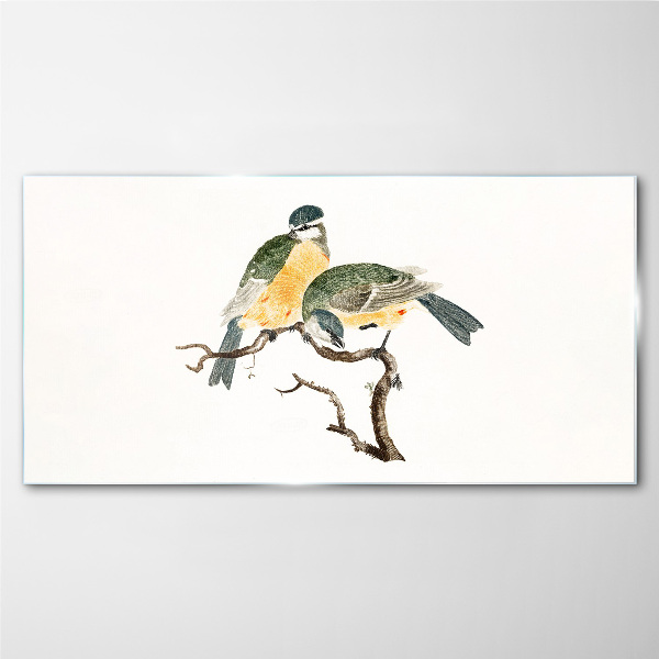Winged friendships on a branch Glass Print