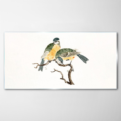 Winged friendships on a branch Glass Print