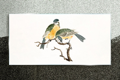 Winged friendships on a branch Glass Print