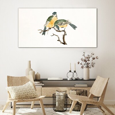 Winged friendships on a branch Glass Print