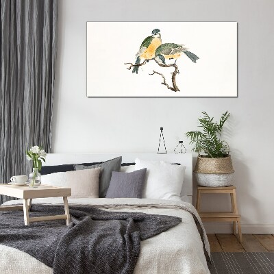 Winged friendships on a branch Glass Print