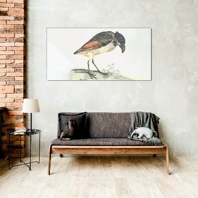 A bird against a natural background Glass Print