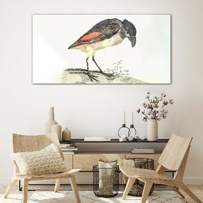A bird against a natural background Glass Print