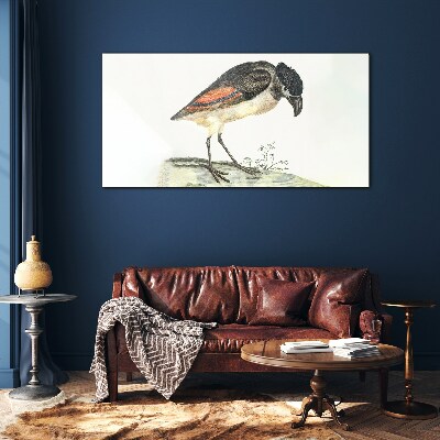 A bird against a natural background Glass Print