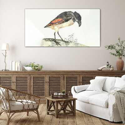 A bird against a natural background Glass Print