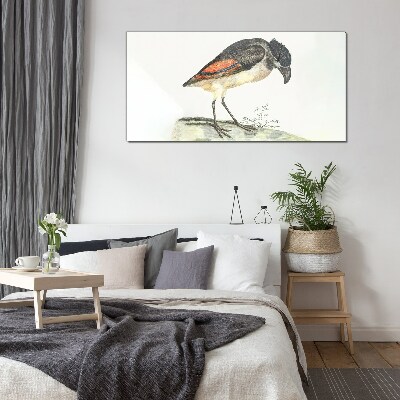 A bird against a natural background Glass Print