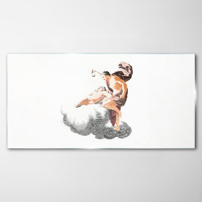 Angel on a cloud Glass Print