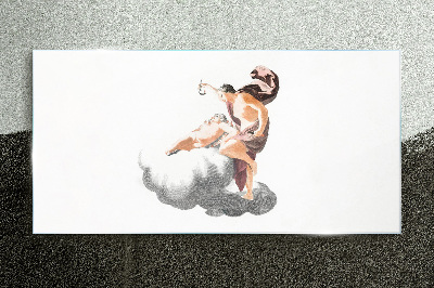 Angel on a cloud Glass Print