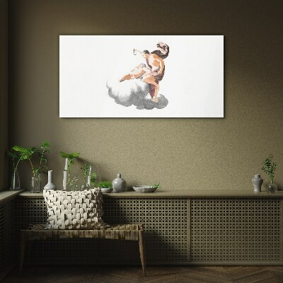 Angel on a cloud Glass Print
