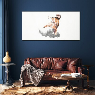 Angel on a cloud Glass Print