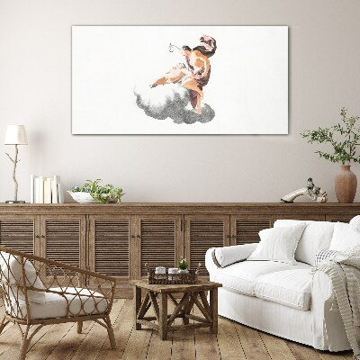 Angel on a cloud Glass Print