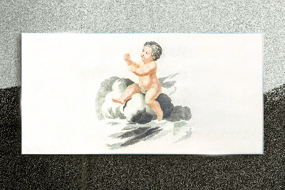 Childlike joy on a cloud Glass Print